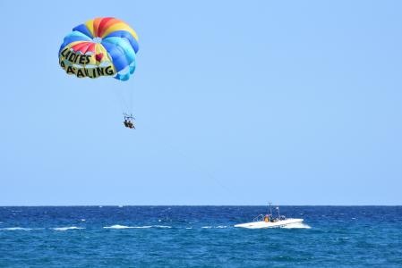 滑翔伞, 体育, 海, 海洋, 行动, 地平线, 降落伞