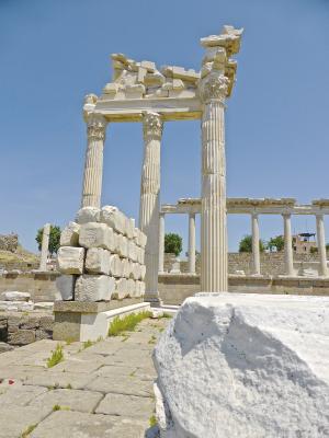bergama, 废墟, 土耳其, 具有里程碑意义, 古代, 遗产, 建筑