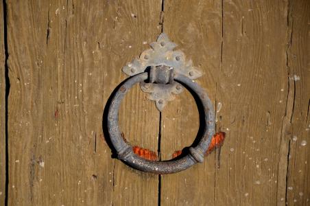 门环, 戒指, 铁, 老木, 金属, 输入, 金属环