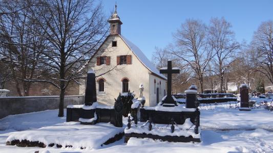 公墓, 坟墓, itzelberg, 雪, 冬天, 教会, 建筑