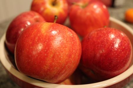 苹果, 水果, 碗里, 红色, 食品, 健康
