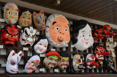 面具, 日语, 日本, 传统, 文化, 脸上