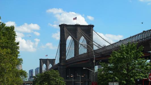 布鲁克林大桥, 纽约, 感兴趣的地方, 具有里程碑意义, 吸引力, 纽约城