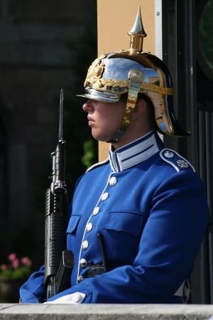 哨兵, 警卫队, 斯德哥尔摩, 瑞典, 头盔, 一个人, 保护