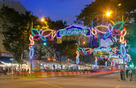 新加坡, 斋月, 芽 serai, 节日, 灯, 庆祝活动, 节日