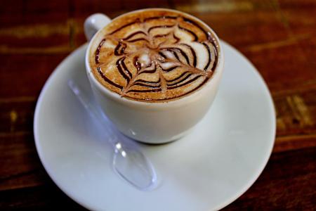卡布奇诺咖啡, 咖啡, 杯, 咖啡杯, 瓷杯, 咖啡设计, 咖啡馆装饰