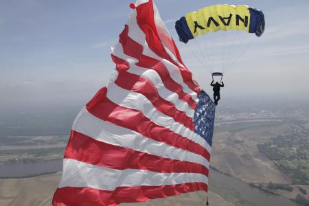 降落伞, 美国, 跳伞, 美国, 国旗, 军事, 跳伞