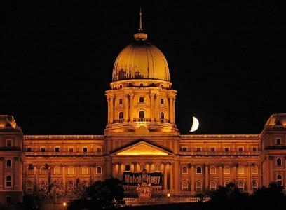 布达佩斯, 匈牙利, 在晚上, 宫, 建筑, 著名的地方, 晚上