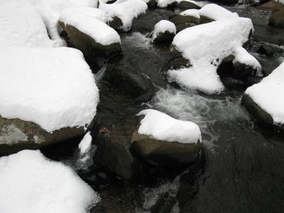 冬天, 溪, 岩石, 感冒, 白色, 克里克, 户外