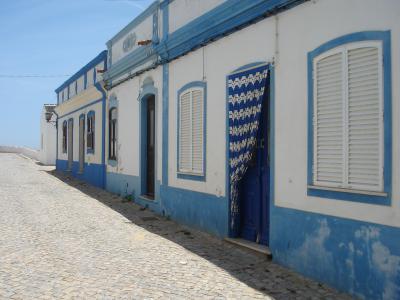 葡萄牙, 蓝色, 百叶窗, 窗帘, 绘画, 海思那里, 夏季