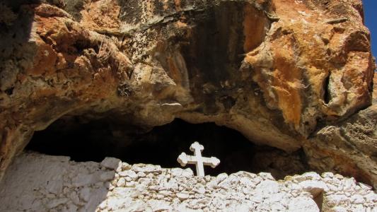 塞浦路斯, 帕拉利姆尼, ayii 沙兰德, 洞穴, 教堂, 十字架, 宗教