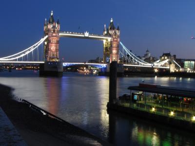 伦敦塔桥, 晚上, 伦敦, 英国, 几点思考, 灯, 英格兰