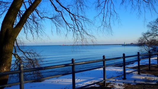 景观, 视图, 地方, 海, 波罗地海, 冬天, 海岸