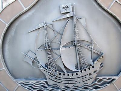船舶, 帆船, 雕刻, 盾牌, 金属, 康斯坦茨湖, altnau