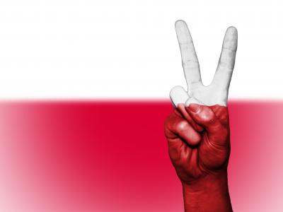 波兰, 和平, 手, 国家, 背景, 旗帜, 颜色