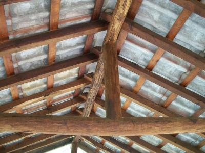 结构, 木材, 屋顶, 层压板, 松树, 树干