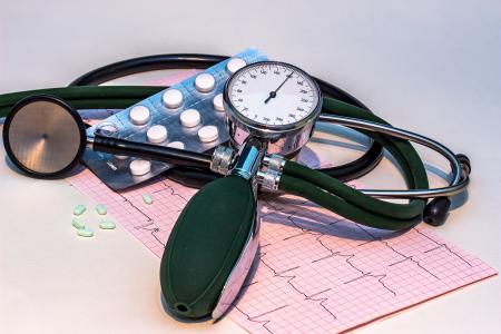 血压计, 血压高的压力, 听诊器, 心电图, 心电图, 频率, 曲线