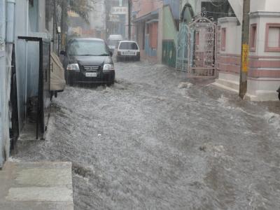 洪水, 水, 街道, 灾难, 紧急, 水浸, 汽车