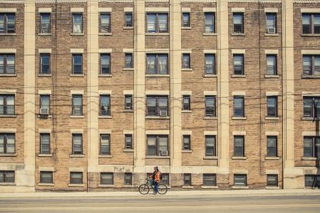 自行车, 建设, 城市, 立面, 邻域, 街道, windows