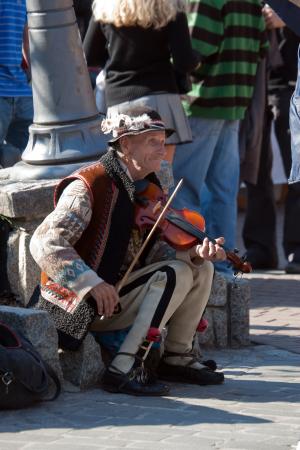 男子, 老人, 小提琴, 音乐, 波兰, 街头一幕, 老人