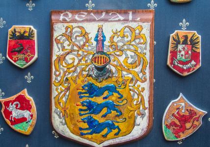 爱沙尼亚, reval, 塔林, 徽章, 符号, 狮子, 纹章上的动物