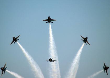 飞机, 飞行, 示范中队, 蓝色的天使, 海军, 美国, 性能
