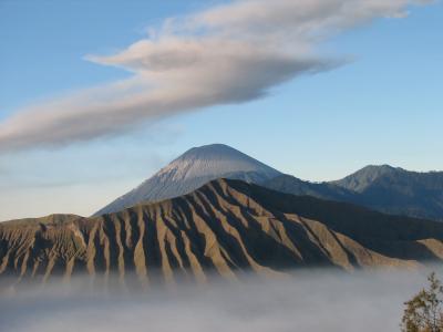 火山, 印度尼西亚, 云彩, 溴