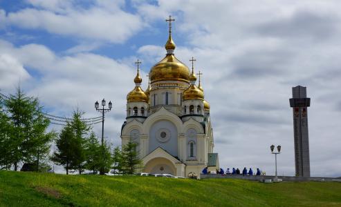 大教堂, spaso-preobrazhenskiy, 寺, 哈巴罗夫斯克, kirovsky 区, khabarovskiy 边疆区, 俄罗斯