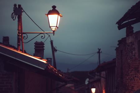 光, 街道, 晚上, 灯笼