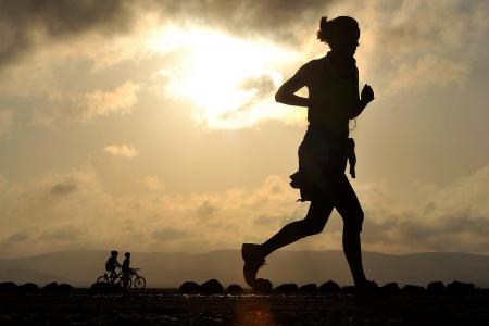 运行, 赛跑者, 长途, 健身, 女性, 越野, 沙漠