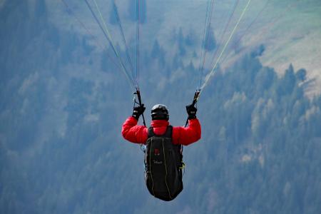 滑翔伞, 山脉, 飞, 滑翔伞, 高山, 业余爱好, 休闲