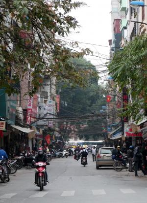 河内, 道路, 轻便摩托车, 城市, 电源线, 越南, 亚洲