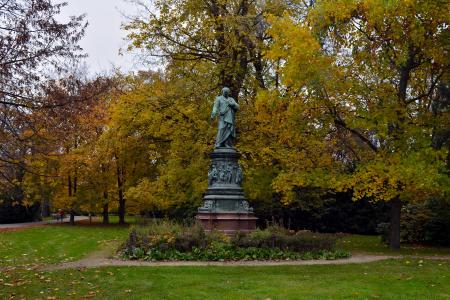 雕像, 波西米亚, 捷克狄祖维斯, 树木, 叶子, 秋天, 颜色
