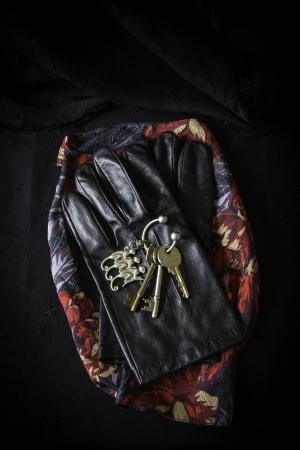 手套, 钥匙, 围巾, 旅行, 黑暗, 双