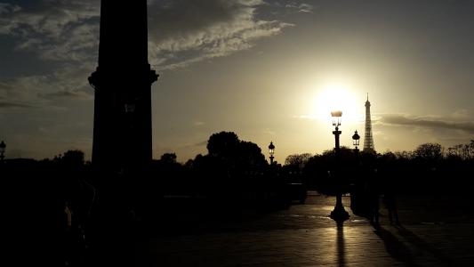 巴黎, 协和广场, 日落