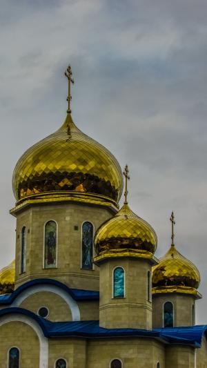 tamassos 主教, 俄国教会, 圆顶, 金, 建筑, 宗教, 东正教
