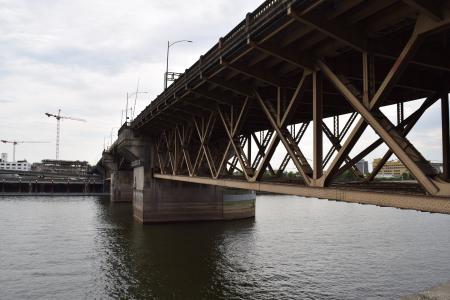 桥梁, 波特兰, 俄勒冈州, 基础设施, 运输, 河, 起重机