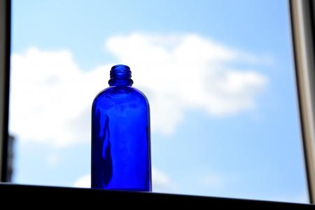 窗口, 蓝瓶, 蓝色, 云计算, 天空, 瓶, 饮料