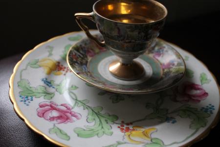 茶杯, 板, 飞碟, 中国, 陶瓷, 一道菜, 杯子