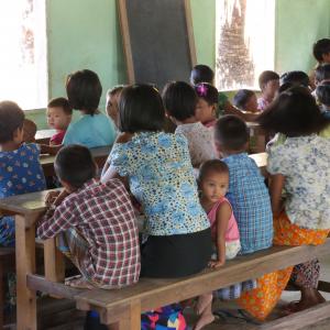 村庄学校, 缅甸, 第三世界, 学校, 儿童, 学习, 课堂