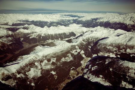 阿尔卑斯山, 鸟瞰图, 冰, 山脉, 山脉, 天空, 雪