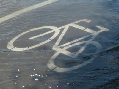 循环路径, 循环路径标志, 字符, 自行车, 自行车路径, 高水, 走了
