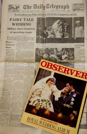 报纸, 历史, 婚礼, 皇家, 戴安娜, 查尔斯 ·, 照片