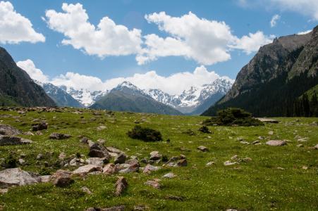 山脉, 高峰, 绿党, 自然, 峡谷, 吉尔吉斯斯坦, 度假