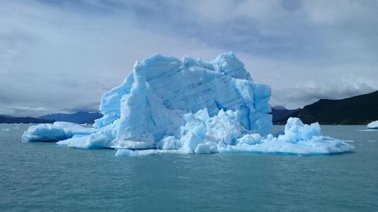 冰, 湖, 小船, 冰山, 冬天, 冰山-冰形成, 南极洲