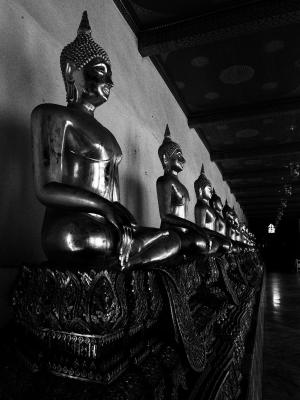 黑色和白色, 佛像, 曼谷, 泰国