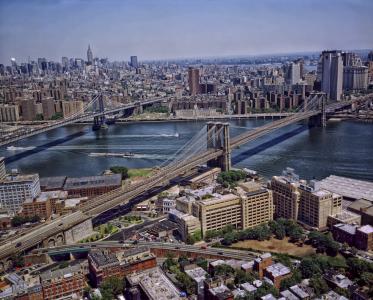 曼哈顿大桥, 布鲁克林大桥, 纽约城, 城市, 天际线, 地标, 历史