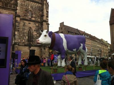 milka 牛, 紫色, 纽伦堡, 母牛, 动物, 奶牛