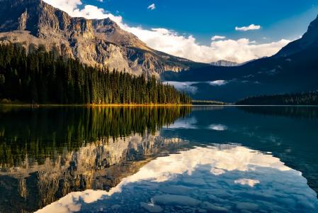 加拿大, 湖, 几点思考, 山脉, 景观, 风景名胜, 森林