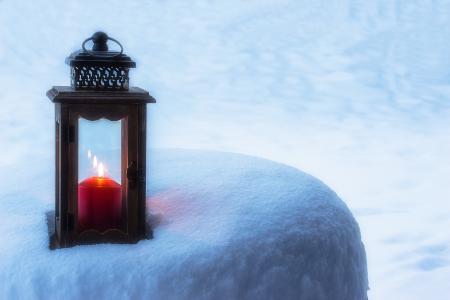 灯笼, 蜡烛, 光, 心情, 烛光, 浪漫, 雪